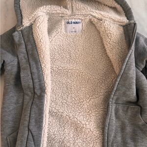 Old Navy Kids Gray Sherpa-Lined Jacket